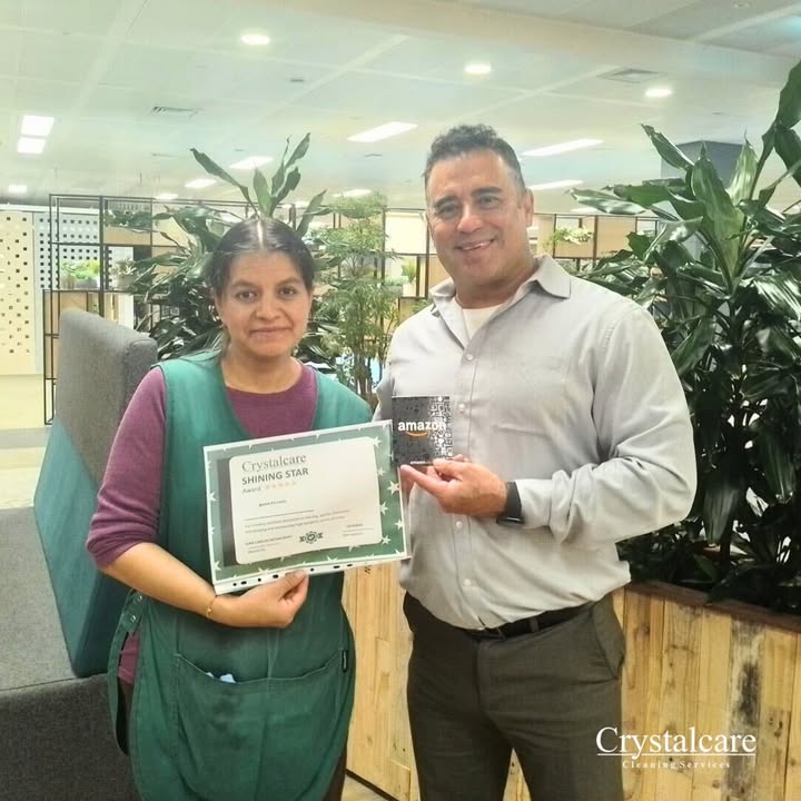 Maria Piacussi Awarded The Crystalcare Cleaning Services Shining Star Award